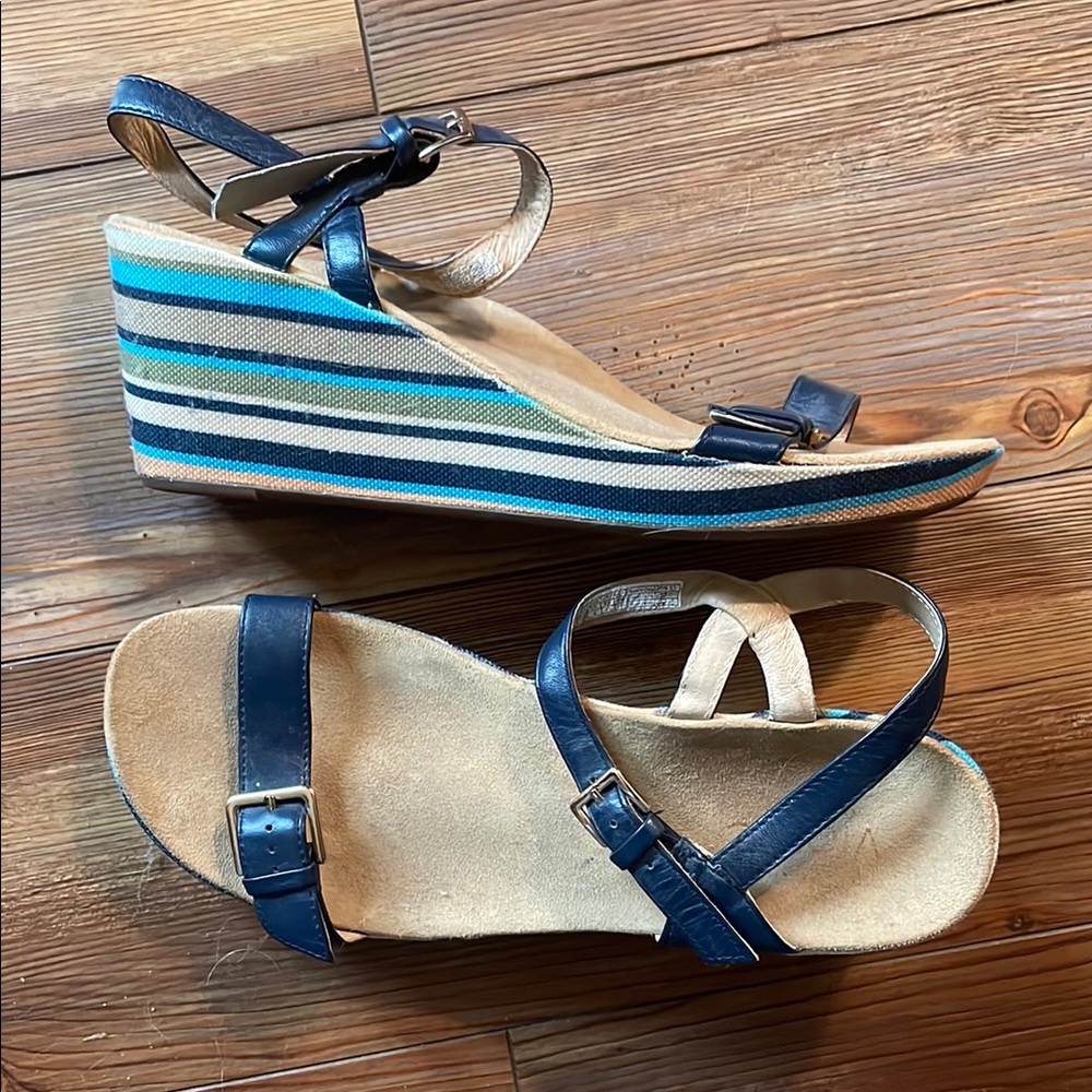 Vionic Stylish Navy Blue Wedge Sandals